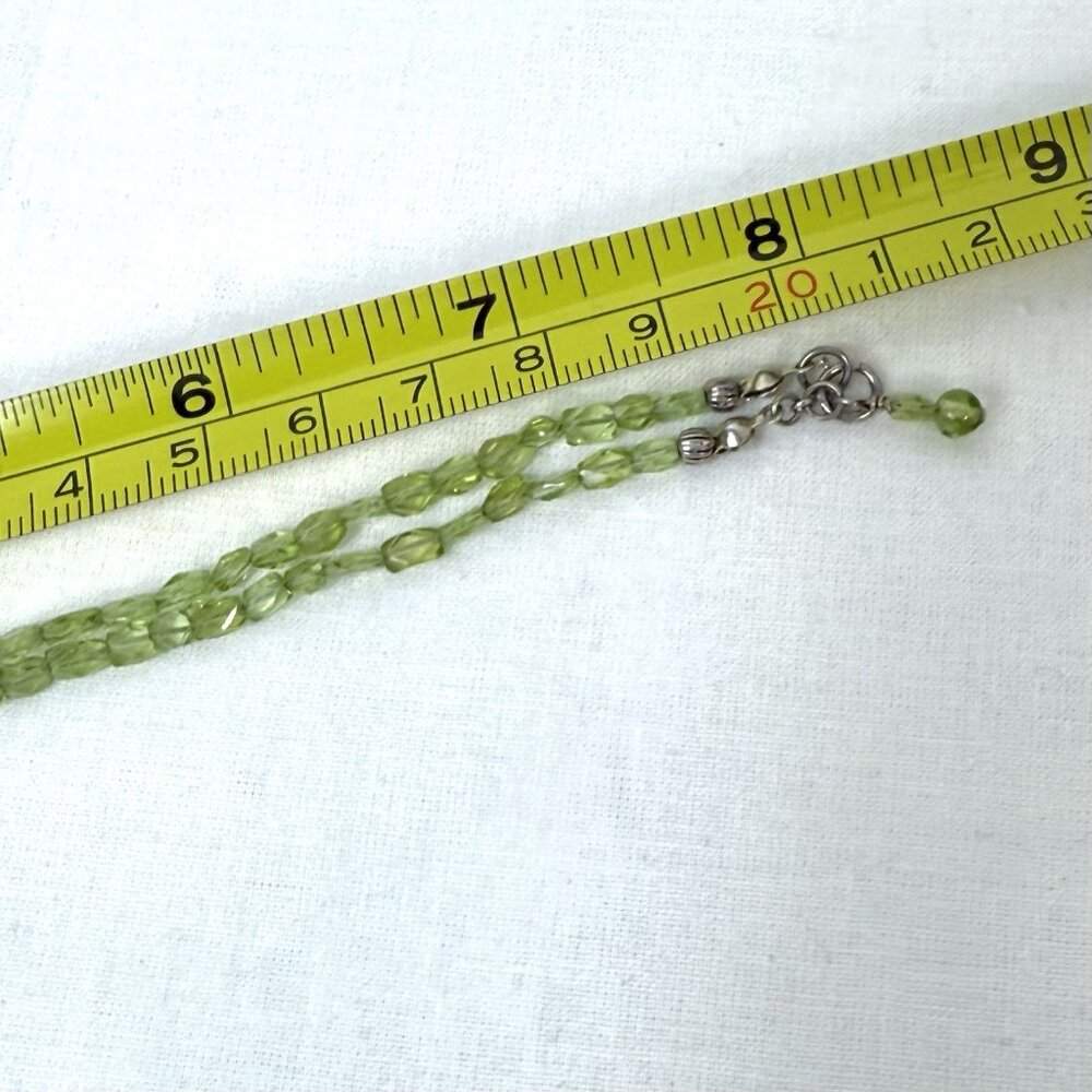 Green Glass Crystal Bead Freshwater Pearl Necklace 925 Silver - Picture 10 of 11